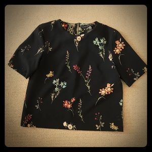 Floral Zara Top Slightly Cropped